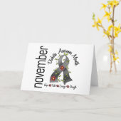 糖尿病の認識度月の花のリボン1 カード (黄色い花)