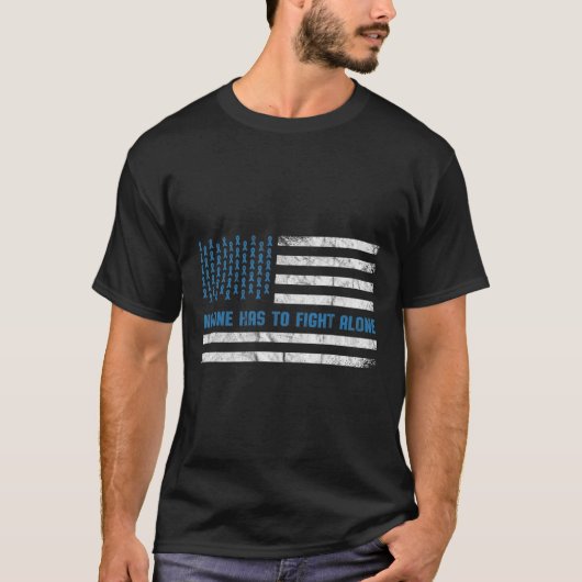 糖尿病の認識度誰も一人でアメリと戦う必要はない Tシャツ (正面)