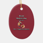 糖尿病をサガーコートするな。世界糖尿病の日。 セラミックオーナメント (裏面)