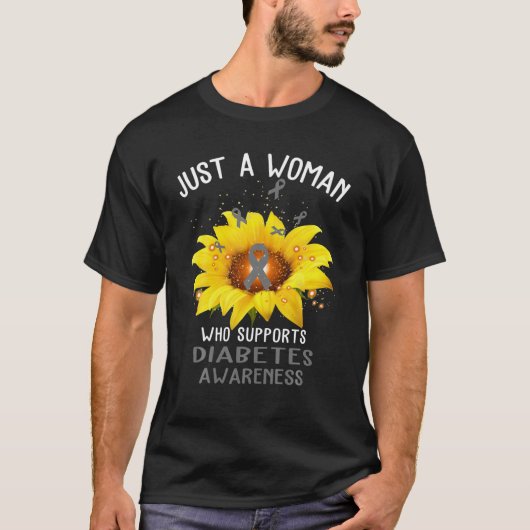 糖尿病を支える女性だけの認識度 Tシャツ (正面)