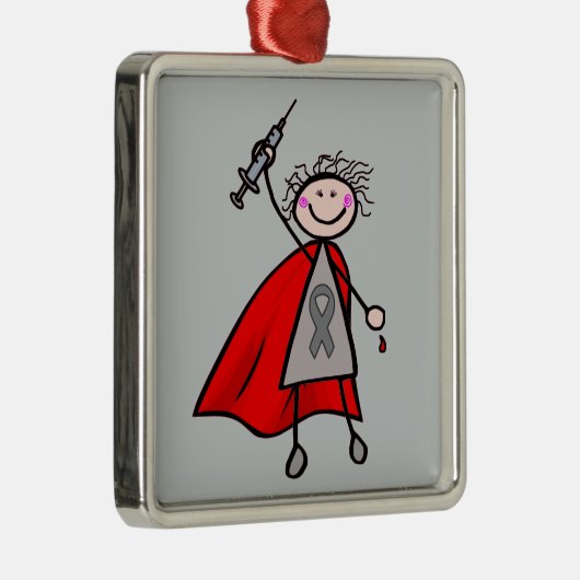 糖尿病インスリンスーパーヒーローガール メタルオーナメント (右)