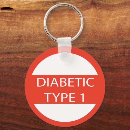 糖尿病キーリング型糖尿病1型医療アラートハブ キーホルダー (正面)