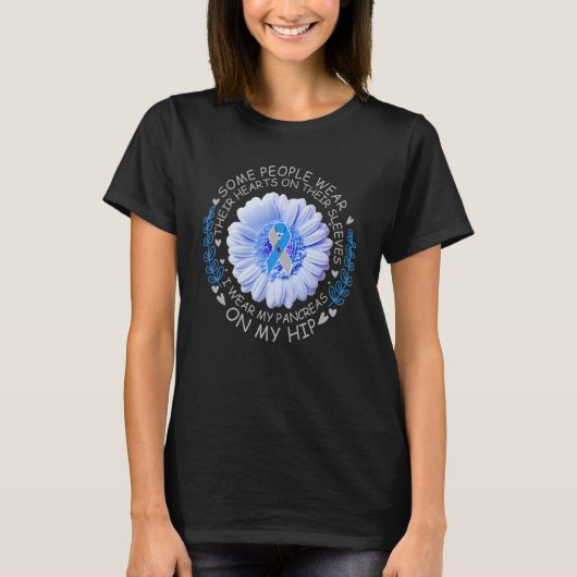 糖尿病デイジー タイプ1 型糖尿病 タイプ2 糖尿病 糖尿病啓発 Tシャツ (正面)