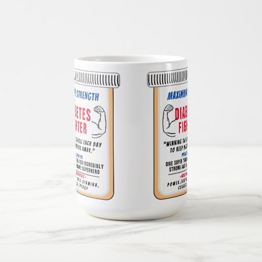 糖尿病ファイター感動的ギフトコーヒーマグ コーヒーマグカップ (中央)
