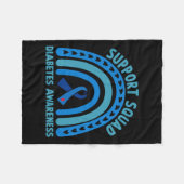 糖尿病ブルーサポートスクワッドスクワッド糖尿病認識度 フリースブランケット (正面(横))