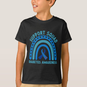 糖尿病ブルーサポートスクワッドスクワッド糖尿病認識度 Tシャツ