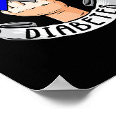 糖尿病ブルーリボン糖尿病型ワン認識度D ポスター (角)