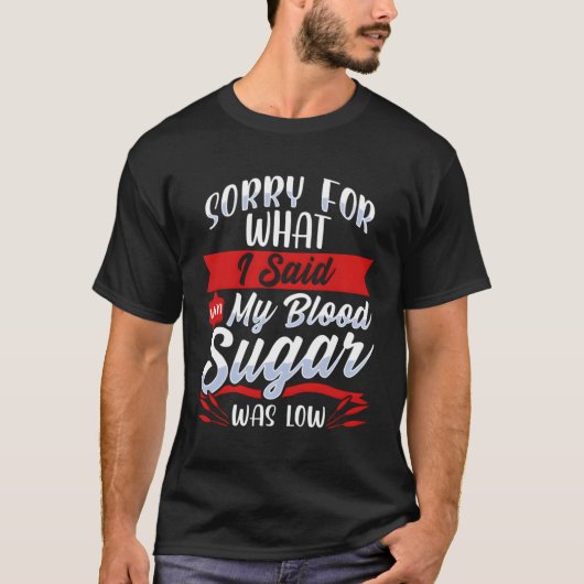 糖尿病低血糖症おもしろい糖 Tシャツ (正面)