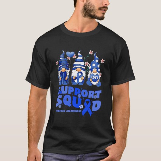 糖尿病啓発グノームブルーリボン支援チーム Tシャツ (正面)