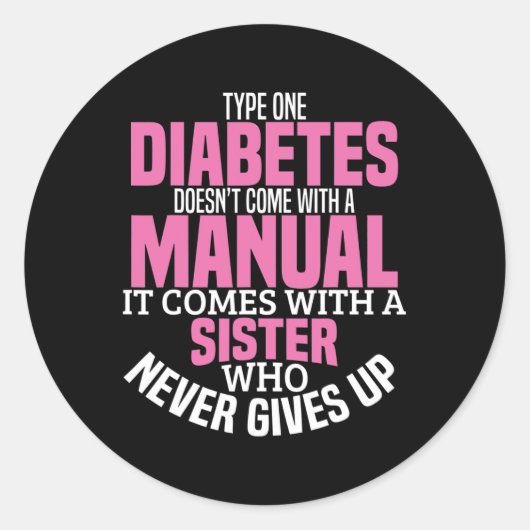 糖尿病姉妹タイプ1 T1D糖尿病性認識度Wome ラウンドシール (正面)