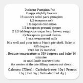 糖尿病性かぼちゃパイレシピ スクエアシール (正面)