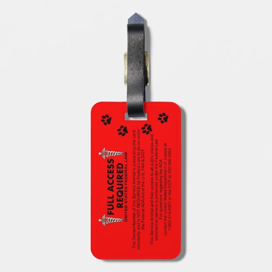 糖尿病性の注意深い犬ID ラゲッジタグ (裏面縦)