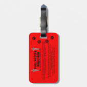 糖尿病性の注意深くパーソナライズな犬ID ラゲッジタグ (裏面縦)