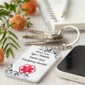 糖尿病性の花の医学の注意深いタイプ1か2 キーホルダー (正面右)