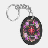糖尿病性の花の医学の注意深いタイプ1 キーホルダー (正面左)