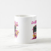 糖尿病性の花型女性歌手 コーヒーマグカップ (中央)