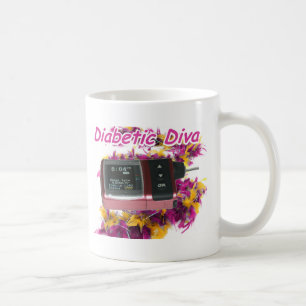 糖尿病性の花型女性歌手 コーヒーマグカップ