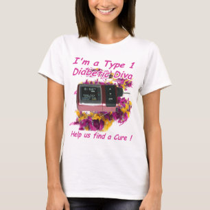 糖尿病性の花型女性歌手 Tシャツ