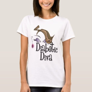 糖尿病性の花型女性歌手 Tシャツ