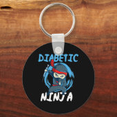 糖尿病性忍者- T1D血糖の糖尿病が待っている キーホルダー (正面)
