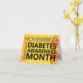 糖尿病患者の11月の糖尿病の認識度月の葉 カード (黄色い花)