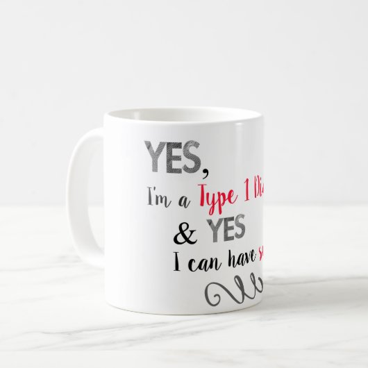 糖尿病患者は砂糖を食べることができます コーヒーマグカップ (正面左)