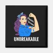 糖尿病戦士シュガー糖尿病型1 2認識度 マグネット (正面)