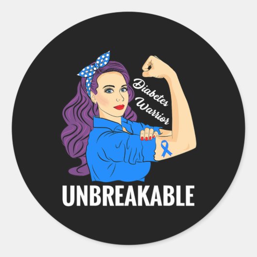 糖尿病戦士シュガー糖尿病型1 2認識度 ラウンドシール (正面)