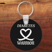 糖尿病戦士ハートリボン糖尿病認識度 キーホルダー (正面)