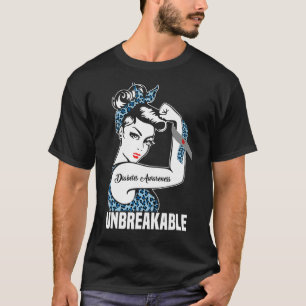 糖尿病戦士認識度破壊不能ブルーリボン Tシャツ