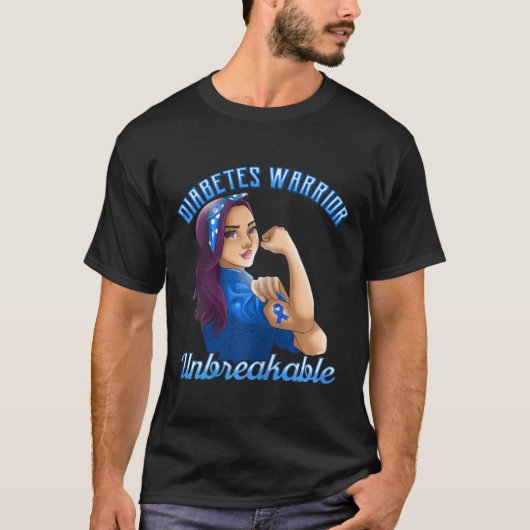 糖尿病戦士!糖尿病認識度デザインFor W Tシャツ (正面)