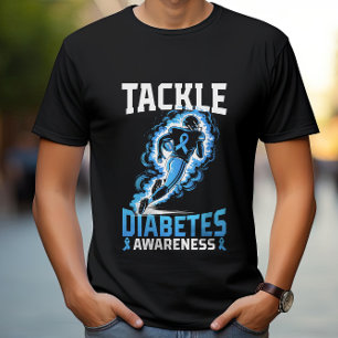糖尿病治療認識度ギアアメリカンフットボール Tシャツ