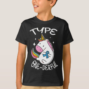 糖尿病糖尿病Aw用の一皮切りユニコーン Tシャツ