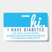 糖尿病緊急識別PVCバッジ バッジ (正面)