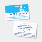 糖尿病緊急識別PVCバッジ バッジ (正面＆裏面)