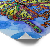 糖尿病虹の蝶絵画のアートポスター ポスター (角)