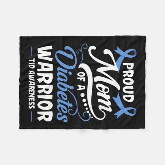 糖尿病誇りを持った戦士の母T1d認識度型 フリースブランケット (正面(横))