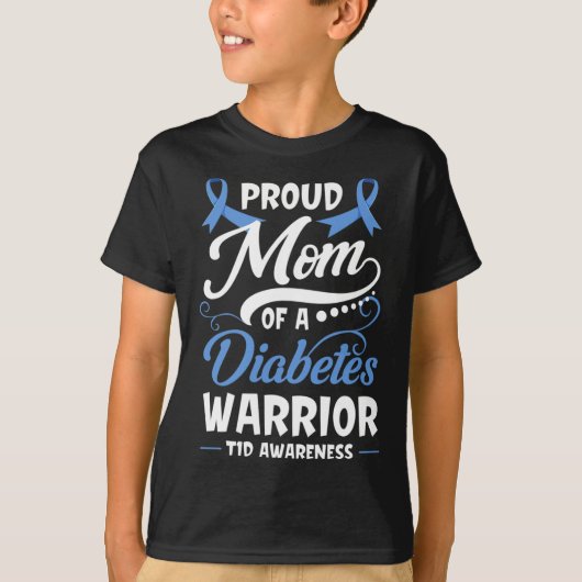 糖尿病誇りを持った戦士の母T1d認識度型 Tシャツ (正面)