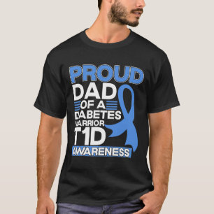 糖尿病誇りを持った戦士T1d認識度型のパパ Tシャツ