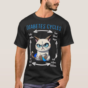 糖尿病認識度おもしろい猫周期糖尿病性生活S Tシャツ