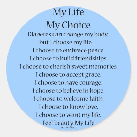 糖尿病認識度サポート詩デカールシール ラウンドシール (正面)