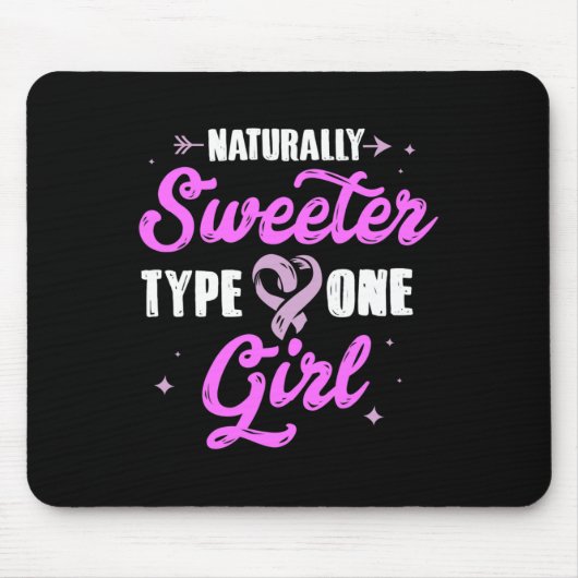 糖尿病認識度スイータータイプ1女の子ギフトティー マウスパッド (正面)