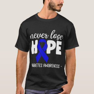 糖尿病認識度ブルーリボンホープTypを失わない Tシャツ