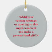 糖尿病認識度リボンエンジェルカスタムオーナメント セラミックオーナメント (裏面)