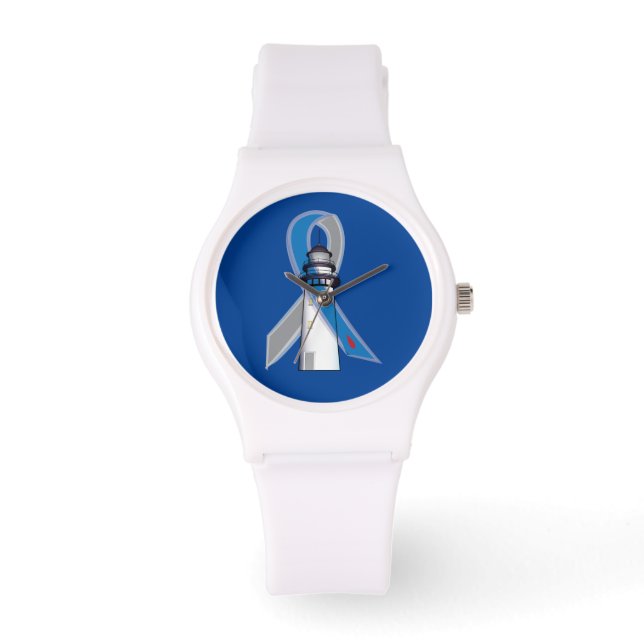 糖尿病認識度リボンライトハウスオブホープ 腕時計 (正面)