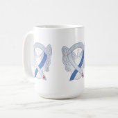 糖尿病認識度リボンIDDMエンジェルアートマグ コーヒーマグカップ (正面左)