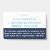 糖尿病認識度医用ID緊急連絡 バッジ (裏面)