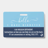 糖尿病認識度医用ID緊急連絡 バッジ (表面)
