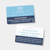 糖尿病認識度医用ID緊急連絡 バッジ (表裏)