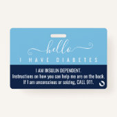 糖尿病認識度医用ID緊急連絡 バッジ (正面)